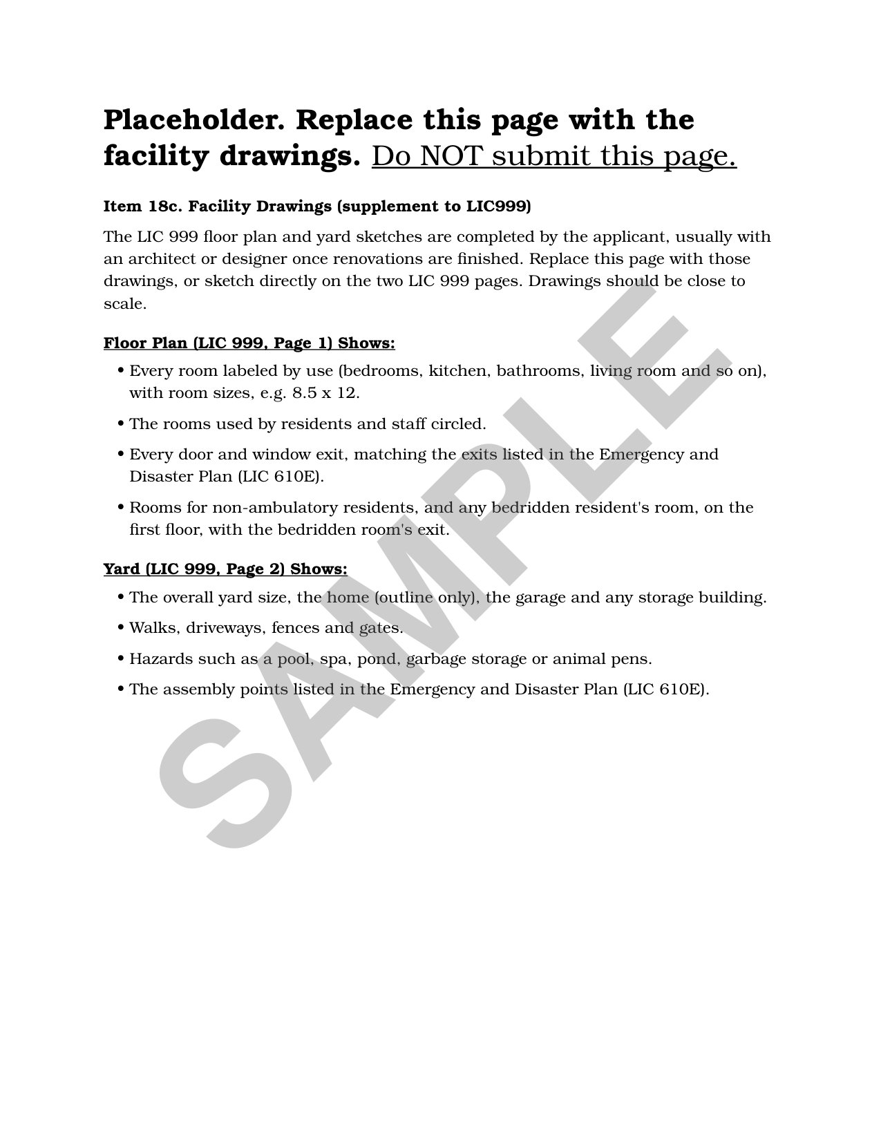Sample placeholder page asking you to replace it with your own document